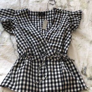 NWT J Crew Checkered Top